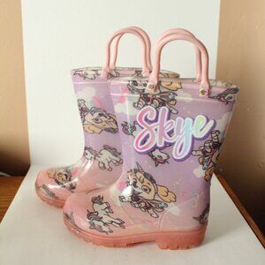 Skye Paw Patrol  Size 6 Rain Boots Light Up
